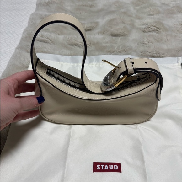 NWOT Staud Owen bag cream mixed metal shoulder bag - Picture 9 of 14